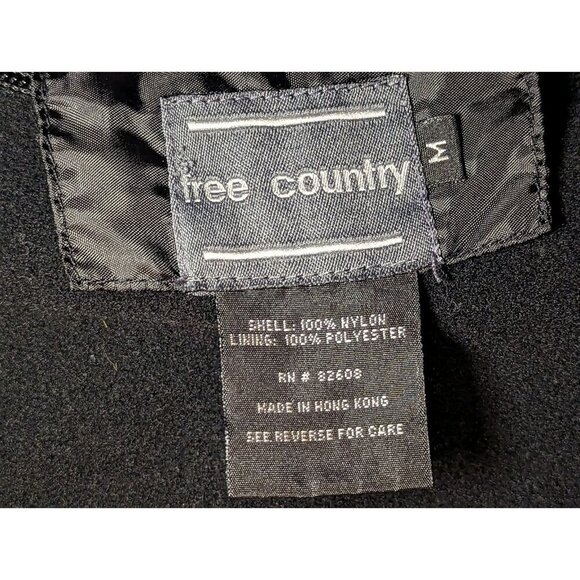 Free Country Vest Mens Medium Black Gray Reversible Fleece Nylon Full Zip - Picture 3 of 9